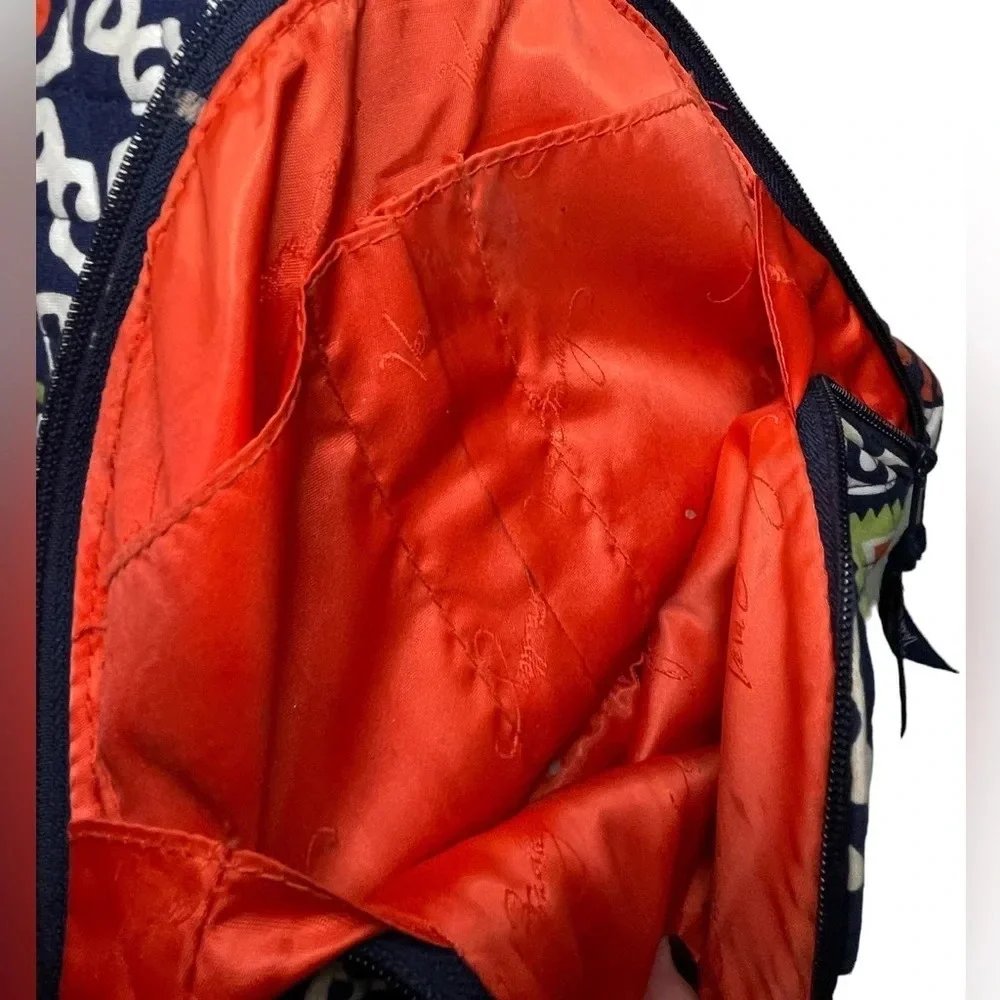 VERA BRADLEY Sun Valley Quilted Backpack Blue Orange Green Retired Print Travel
